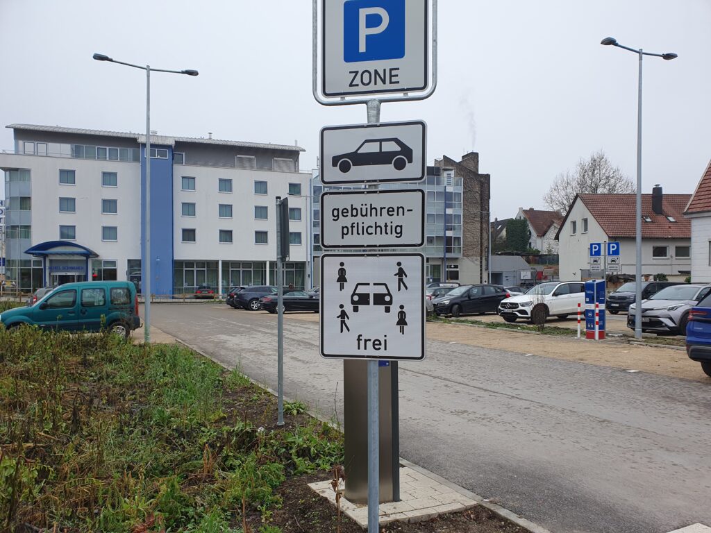 Der Parkplatz "Fußgängerzone" in Bernhausen ist für Carsharing-Fahrzeugen kostenlos.