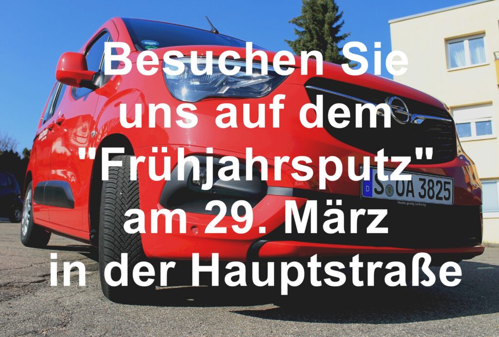 Besuchen Sie uns auf dem "Frühjahrsputz" am 29. März in der Hauptstraße