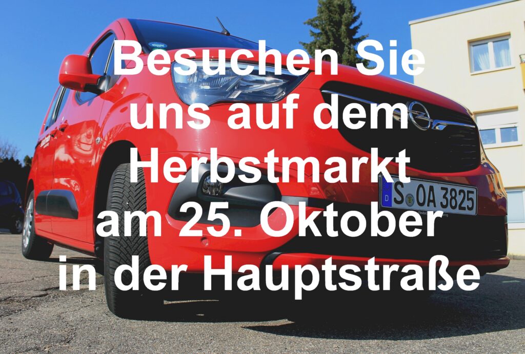 Besuchen Sie uns auf dem Herbstmarkt am 25. Oktober in der Hauptstraße